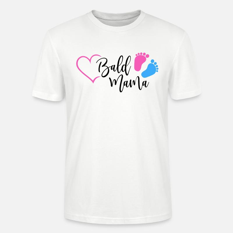 Bald Mama Baby Schwangerschaft Geburt Herz Mutter - Stanley/Stella Unisex Bio-T-Shirt CRAFTER - Weiß