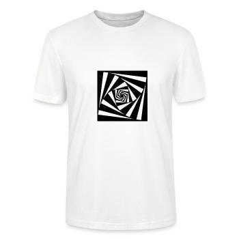 Pattern Vortex Illusion Whirlpool - Stanley/Stella CRAFTER Unisex Organic T-Shirt - white - Front - Alina (178cm) & Michal (187cm)
