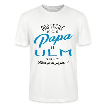 Papa et ULM - T-shirt bio CRAFTER Stanley Stella Unisexe - blanc - Devant - Alina (178cm) & Michal (187cm)