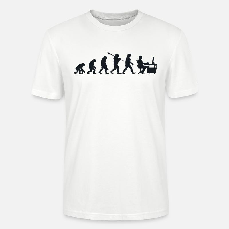Évolution Darwin pour les Geeks 💻 - T-shirt bio CRAFTER Stanley Stella Unisexe - blanc