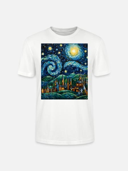 Weihnachts-Sternennacht-Shirt Bethlehem Star Art - Stanley/Stella Unisex Bio-T-Shirt CRAFTER - Weiß