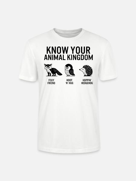Dschungel-Shirt, kenne dein Tierreich Fuchs-Eule - Stanley/Stella Unisex Bio-T-Shirt CRAFTER - Weiß