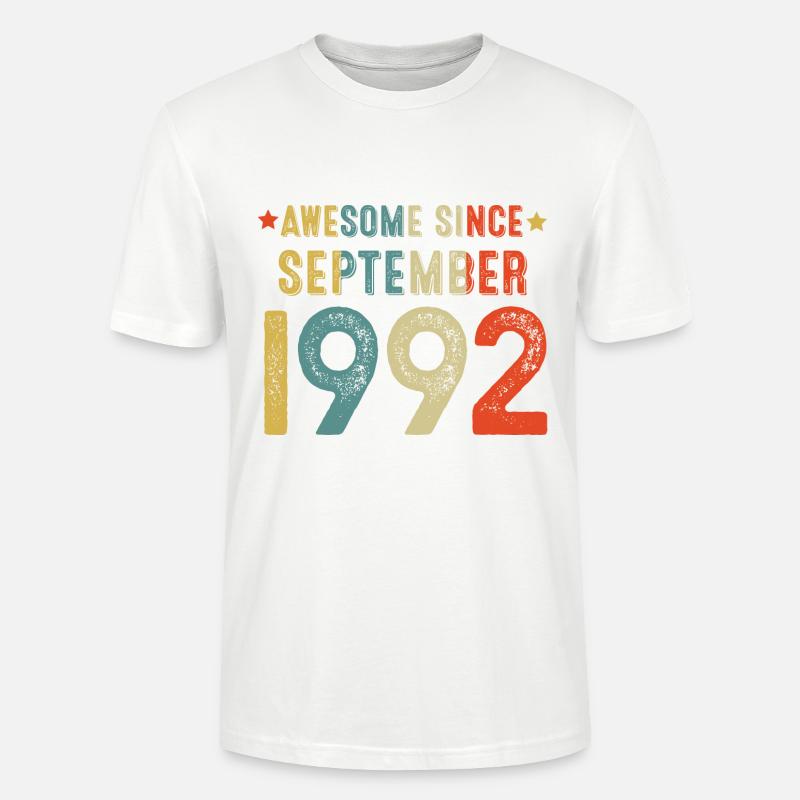 September 1992 - 30. Geburtstag Geschenk. Awesome. - Stanley/Stella Unisex Bio-T-Shirt CRAFTER - Weiß