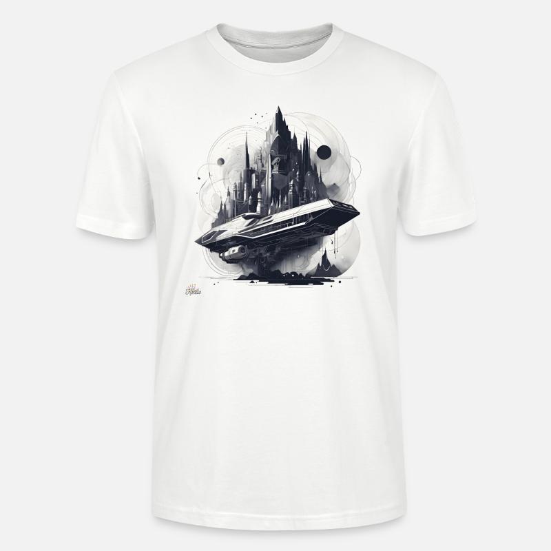 Sci-Fi-Stadt & Schiff - Stanley/Stella Unisex Bio-T-Shirt CRAFTER - Weiß