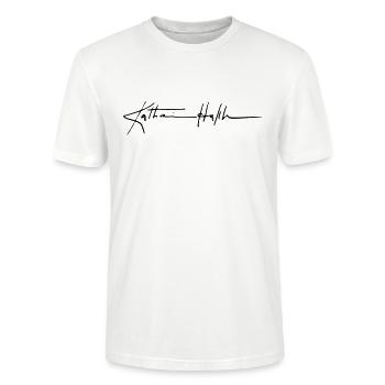 Katharina Hepburn Signature - Stanley/Stella Unisex Bio-T-Shirt CRAFTER - Weiß - Vorne - Alina (178cm) & Michal (187cm)