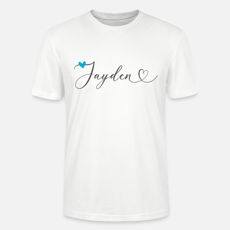 Jayden Surname First name Calligraphy Heart - Stanley/Stella CRAFTER Unisex Organic T-Shirt - white