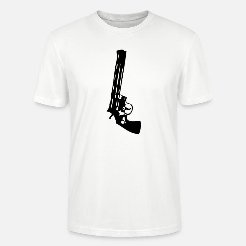 Waffe Pistole - Stanley/Stella Unisex Bio-T-Shirt CRAFTER - Weiß