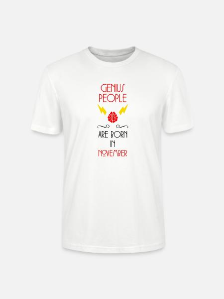 Genie Born November Baby Gift - Stanley/Stella CRAFTER Unisex Organic T-Shirt - white