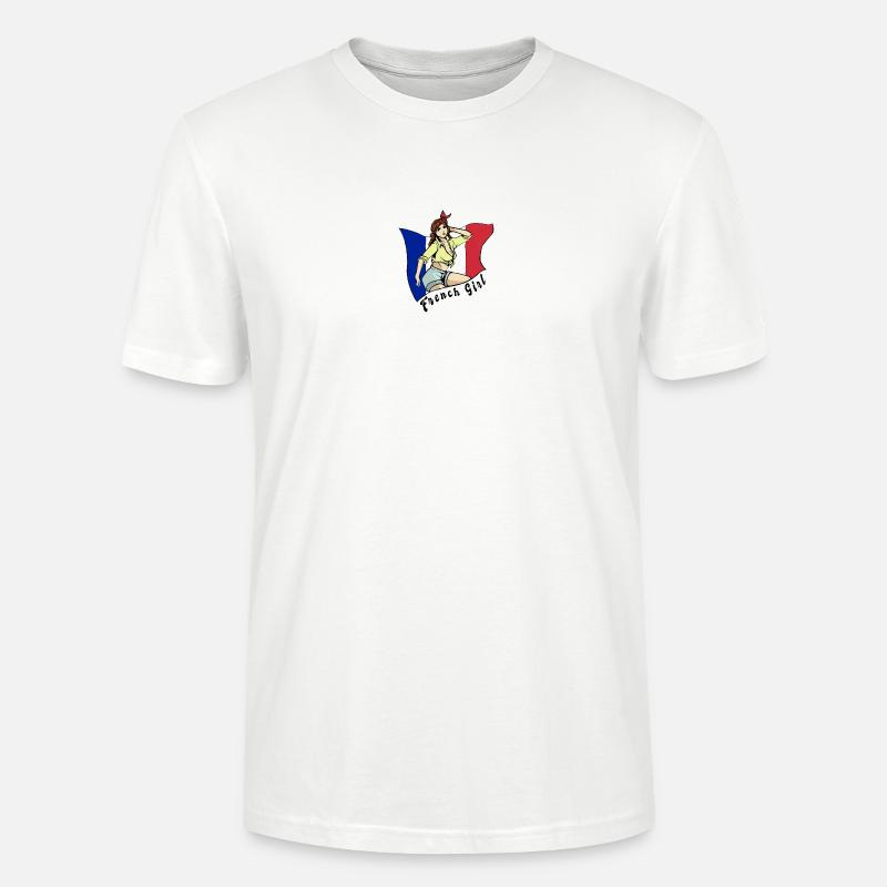 Frankreich Mädchen Flaggen Design - Stanley/Stella Unisex Bio-T-Shirt CRAFTER - Weiß