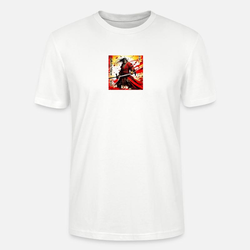 Roter Samurai im Blutsturm - Stanley/Stella Unisex Bio-T-Shirt CRAFTER - Weiß