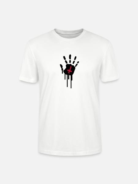 Bloody Handprint - Stanley/Stella Unisex Bio-T-Shirt CRAFTER - Weiß
