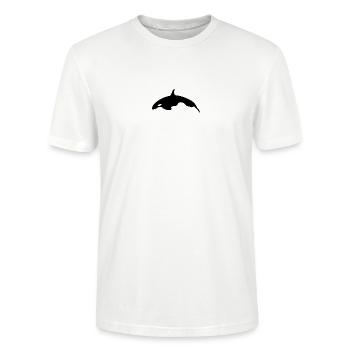 Orca Wal springender Orca Wal von der Seite - Stanley/Stella Unisex Bio-T-Shirt CRAFTER - Weiß - Vorne - Alina (178cm) & Michal (187cm)