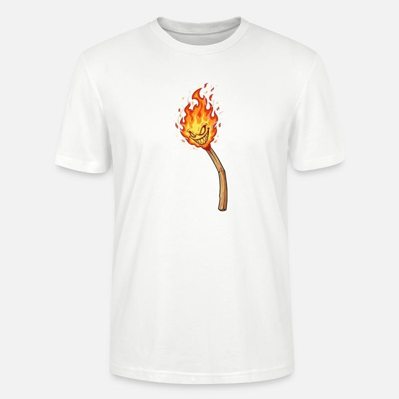Lodernder Flammenkobold - Stanley/Stella Unisex Bio-T-Shirt CRAFTER - Weiß