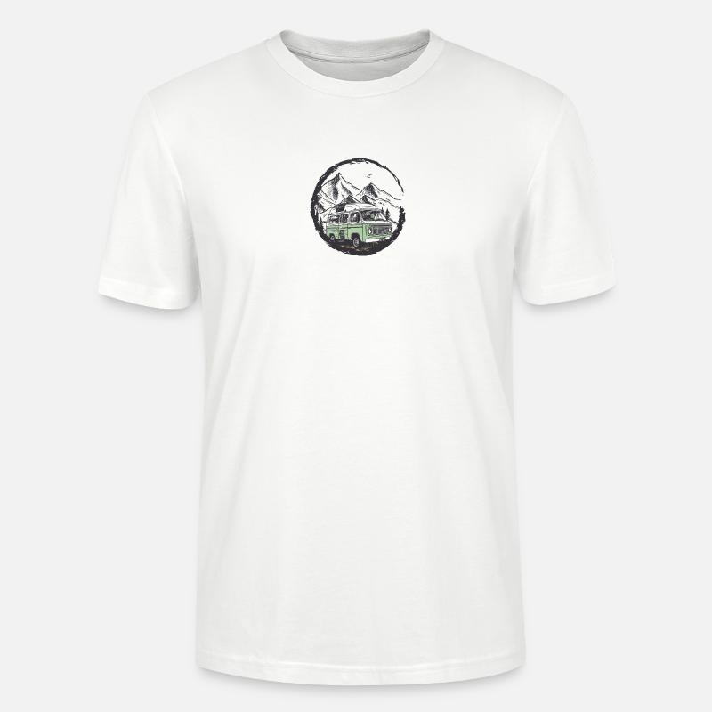 Retro Camper im Mountain Circle - Stanley/Stella Unisex Bio-T-Shirt CRAFTER - Weiß