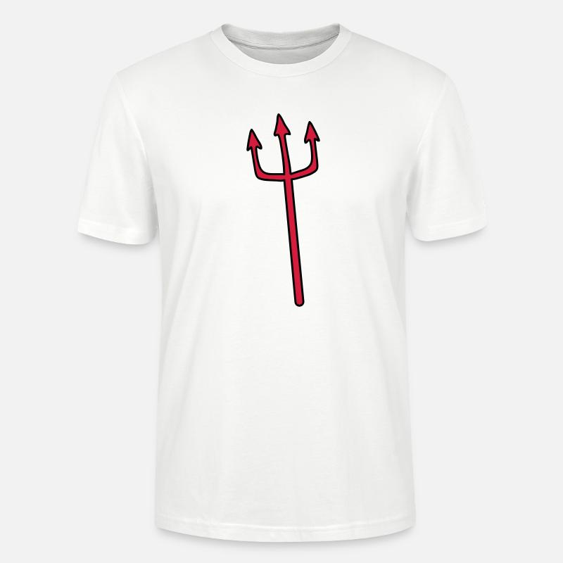 Diable Trident arme autopiqueur - T-shirt bio CRAFTER Stanley Stella Unisexe - blanc