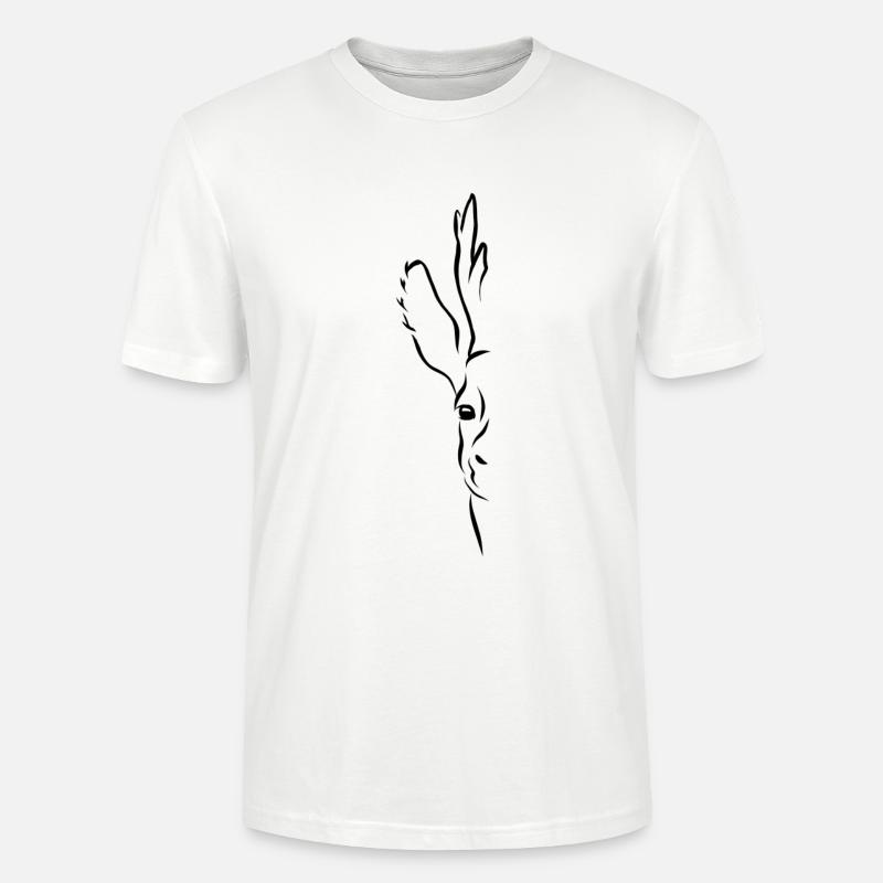 Rehbock Halb-Portrait schwarz - Stanley/Stella Unisex Bio-T-Shirt CRAFTER - Weiß