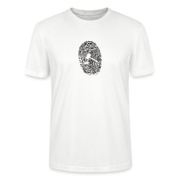 Lawyer Justice Fingerprint - Stanley/Stella CRAFTER Unisex Organic T-Shirt - white - Front - Alina (178cm) & Michal (187cm)