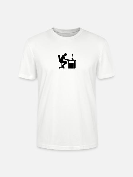 Computer desk nerd - Stanley/Stella CRAFTER Unisex Organic T-Shirt - white