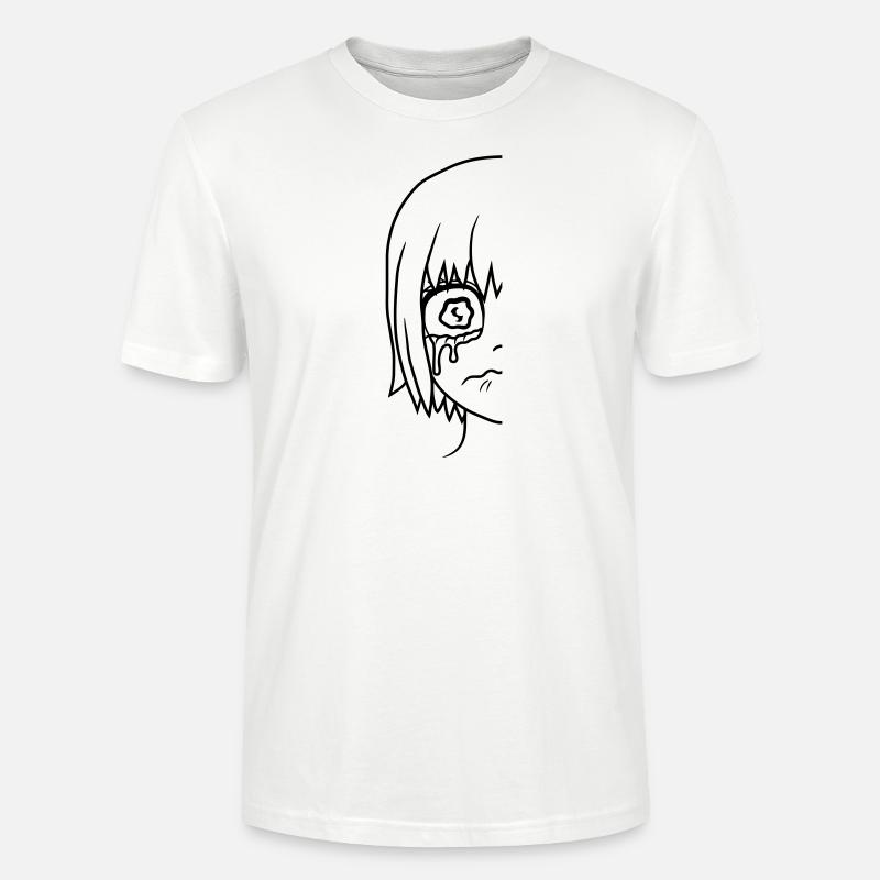 Mädchen Gesicht Hälfte traurig - Stanley/Stella Unisex Bio-T-Shirt CRAFTER - Weiß