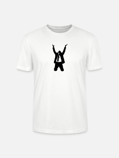 En leder i en dragt bede til Gud til kontorer - Stanley Stella CRAFTER unisex økologisk-T-shirt - hvid