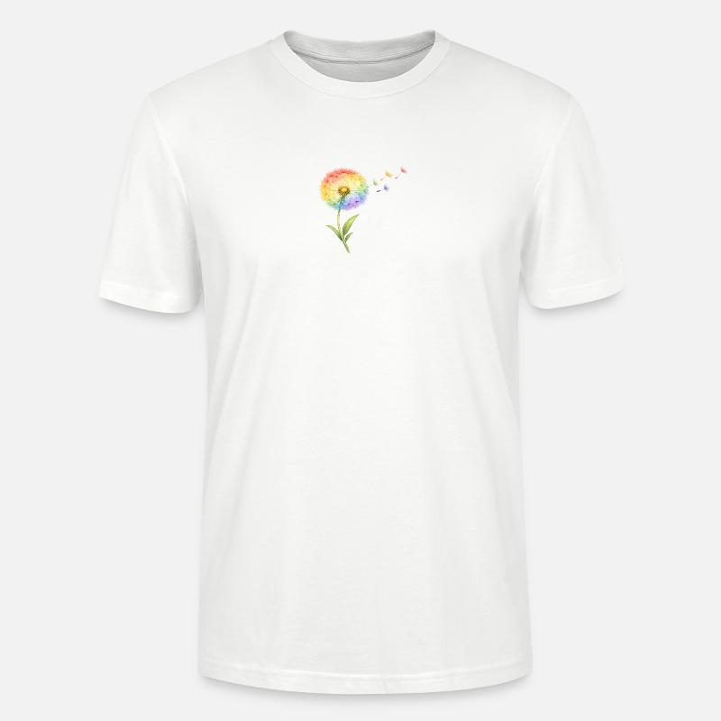 Regenbogen Pusteblume - Stanley/Stella Unisex Bio-T-Shirt CRAFTER - Weiß