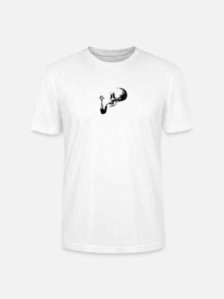 Pipe smoking skull - Stanley/Stella Unisex Bio-T-Shirt CRAFTER - Weiß