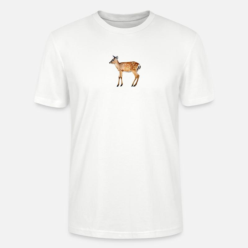 Damhirsch mit einfarbigem Hintergrund - Stanley/Stella Unisex Bio-T-Shirt CRAFTER - Weiß