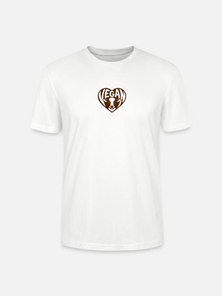 Vegan - Herz für Tiere mit Kälbchen - Stanley/Stella Unisex Bio-T-Shirt CRAFTER - Weiß