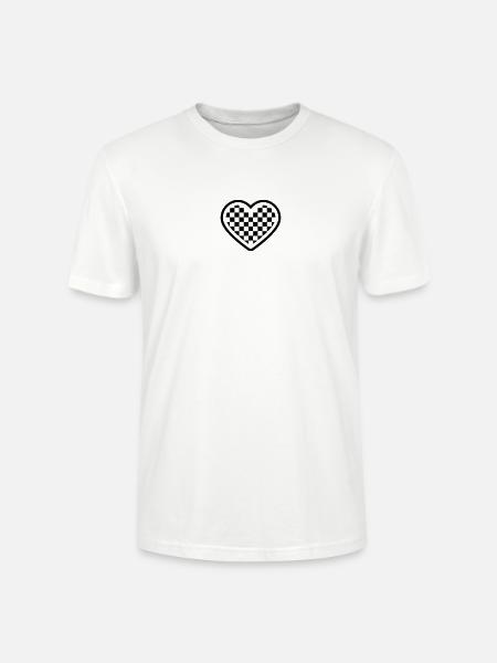 checkerboard heart - Stanley/Stella Unisex Bio-T-Shirt CRAFTER - Weiß