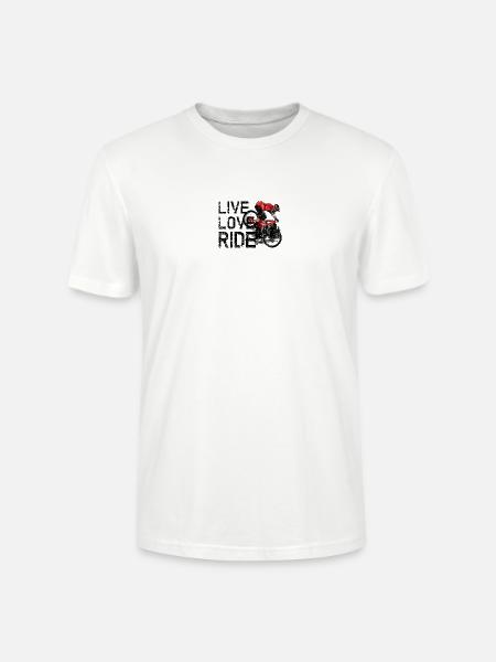 Roter MTB-Fahrer im dunklen Wald - Stanley/Stella Unisex Bio-T-Shirt CRAFTER - Weiß