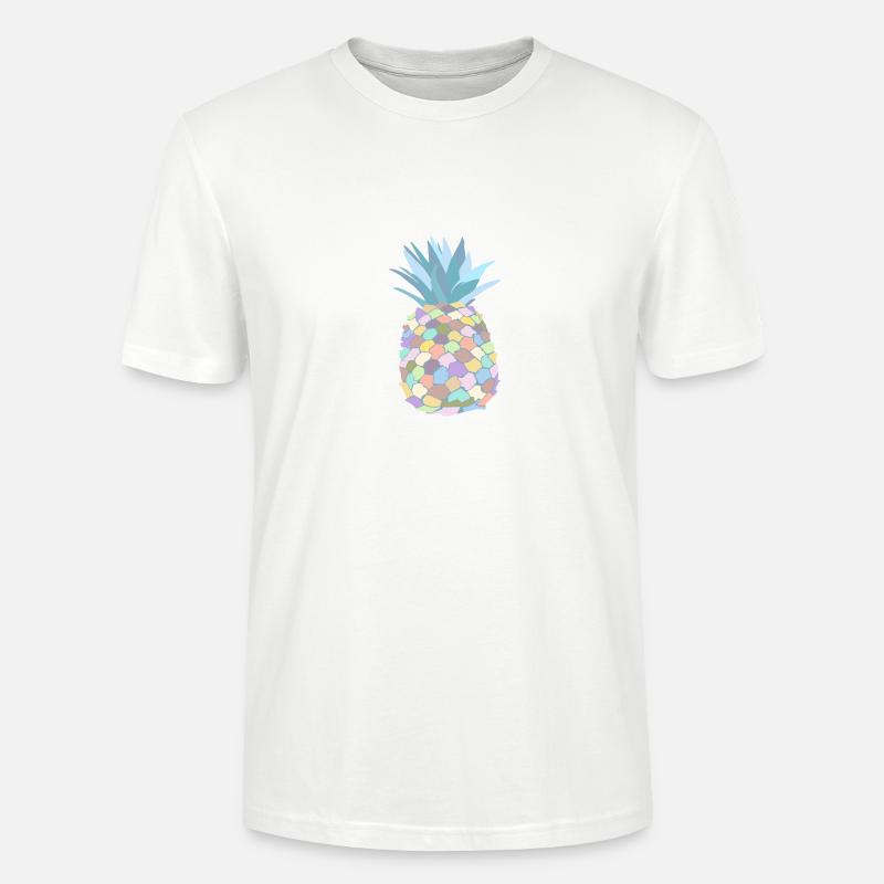 Pastellfarbene Ananas - Stanley/Stella Unisex Bio-T-Shirt CRAFTER - Weiß