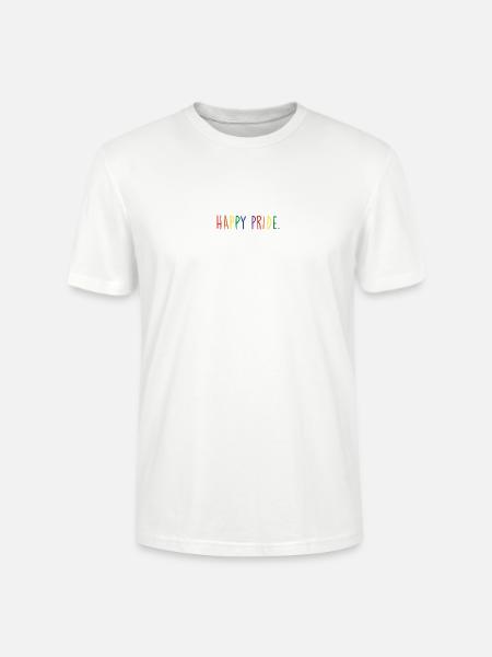 HAPPY PRIDE rainbow - Stanley/Stella Unisex Bio-T-Shirt CRAFTER - Weiß