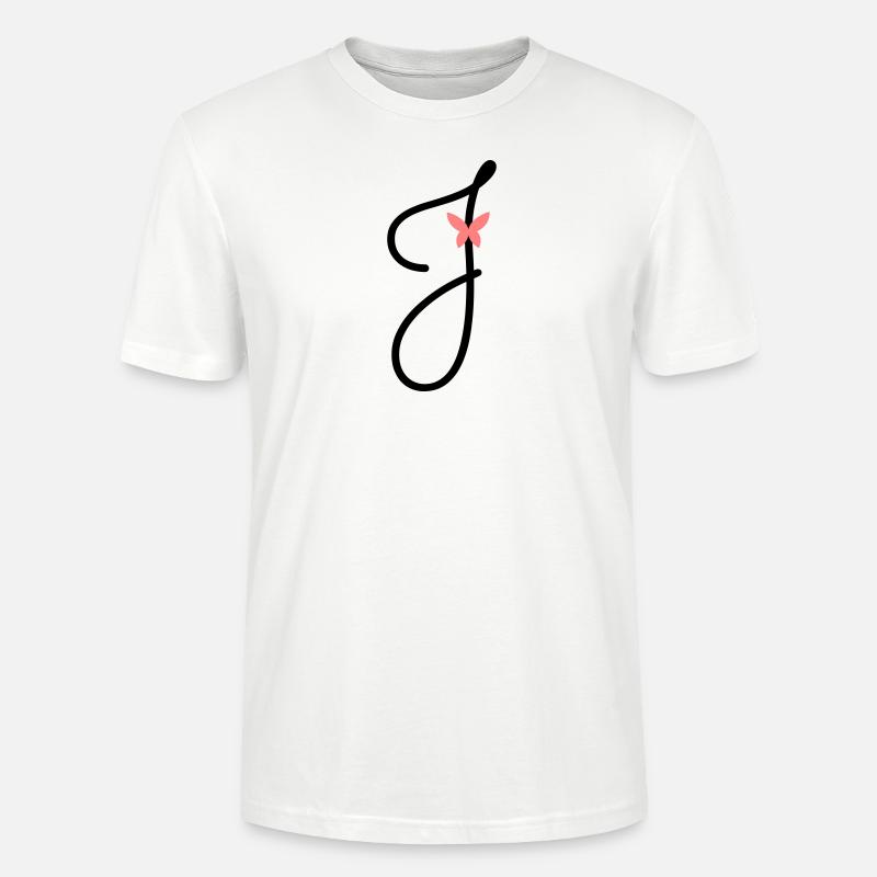 Buchstabe J Schmetterlingsbuchstabe - Stanley/Stella Unisex Bio-T-Shirt CRAFTER - Weiß
