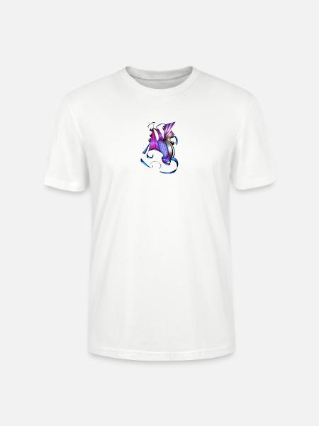 Farbige Spiral- und Fächerkunst - Stanley/Stella Unisex Bio-T-Shirt CRAFTER - Weiß