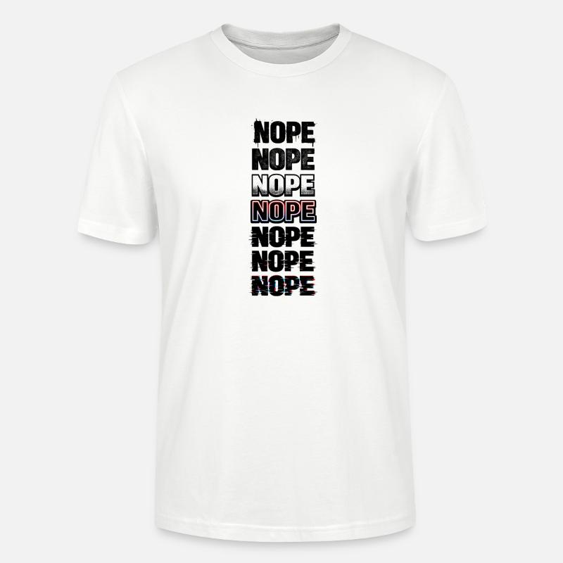 Nein, Neon-Glitch-Textstack - Stanley/Stella Unisex Bio-T-Shirt CRAFTER - Weiß