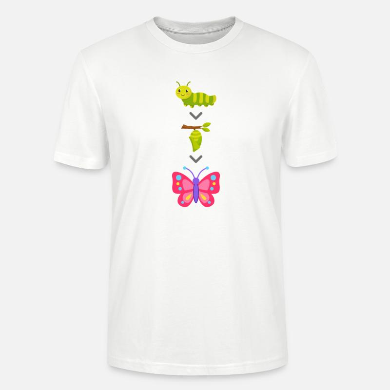 Transformation de chenille en papillon - T-shirt bio CRAFTER Stanley Stella Unisexe - blanc