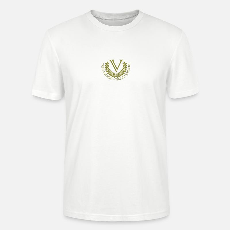 V Logo Oliv Groß - Stanley/Stella Unisex Bio-T-Shirt CRAFTER - Weiß