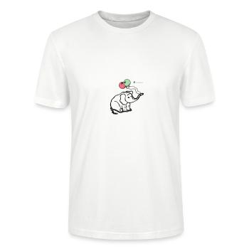 Balloon_Elefant - Stanley/Stella Unisex Bio-T-Shirt CRAFTER - Weiß - Vorne - Alina (178cm) & Michal (187cm)