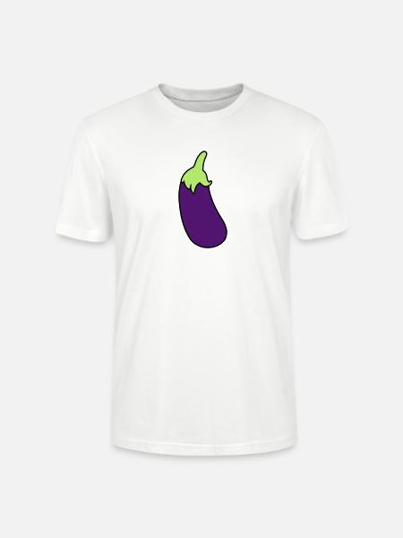 Eggplant - Stanley/Stella CRAFTER Unisex Organic T-Shirt - white