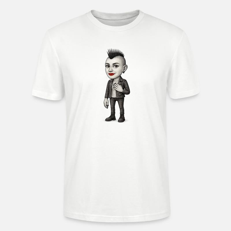 Mohawk Punker - T-shirt bio CRAFTER Stanley Stella Unisexe - blanc