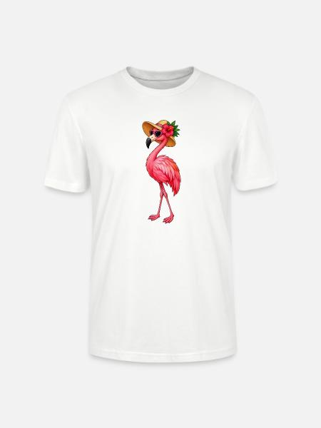 Flamingo Sommerhut Flair - Stanley/Stella Unisex Bio-T-Shirt CRAFTER - Weiß