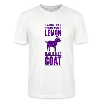 Ziege - Bock - Geiß - Bauernhof - Zoo - Urlaub - Stanley/Stella Unisex Bio-T-Shirt CRAFTER - Weiß - Vorne - Alina (178cm) & Michal (187cm)