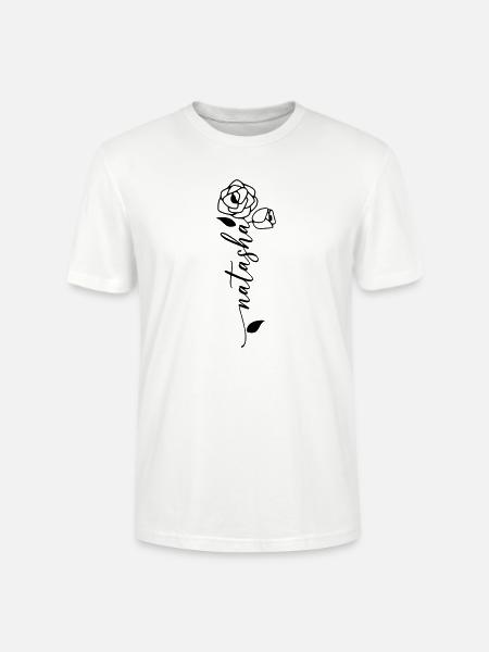 Natasha Surname First Name Name Flower - Stanley/Stella CRAFTER Unisex Organic T-Shirt - white