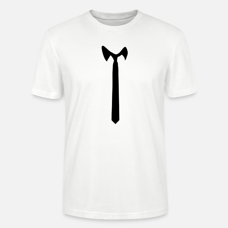Krawatte mit Kragen - Stanley/Stella Unisex Bio-T-Shirt CRAFTER - Weiß