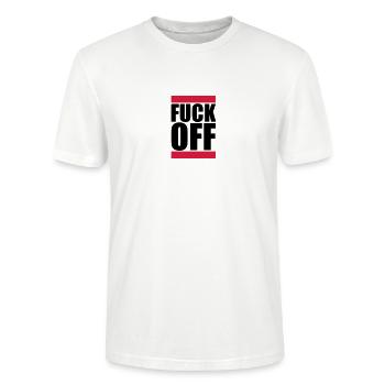 Fuck Off Logo - T-shirt bio CRAFTER Stanley Stella Unisexe - blanc - Devant - Alina (178cm) & Michal (187cm)
