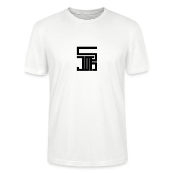 Name logo <> Justus - Stanley/Stella CRAFTER Unisex Organic T-Shirt - white - Front - Alina (178cm) & Michal (187cm)