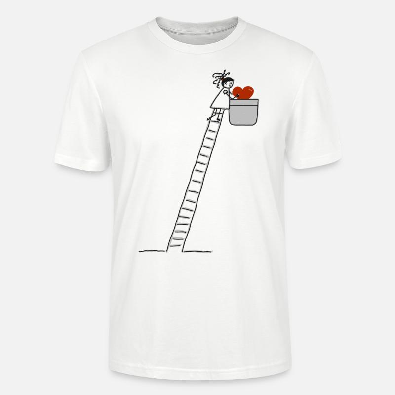 Mädchen Brusttasche Hemdtasche Leiter Herz - Stanley/Stella Unisex Bio-T-Shirt CRAFTER - Weiß