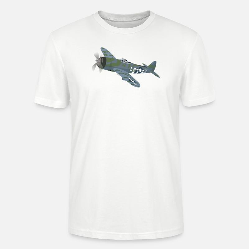 Avion P47 Thunderbolt - T-shirt bio CRAFTER Stanley Stella Unisexe - blanc