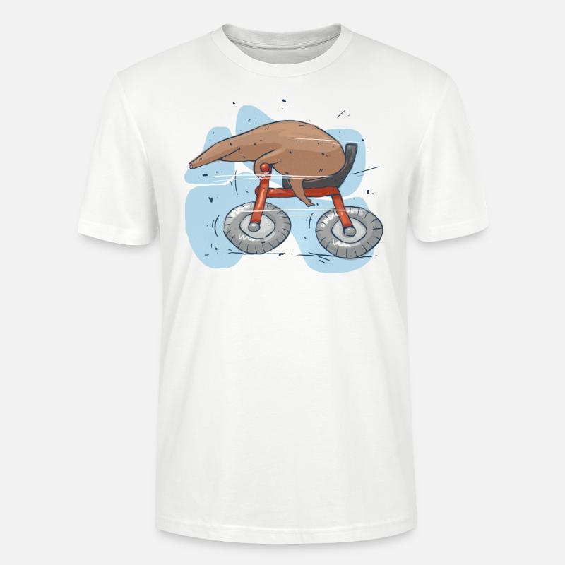 Mole auf dem Rad - Stanley/Stella Unisex Bio-T-Shirt CRAFTER - Weiß