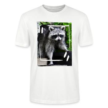 Pretty raccoon - Stanley/Stella CRAFTER Unisex Organic T-Shirt - white - Front - Alina (178cm) & Michal (187cm)